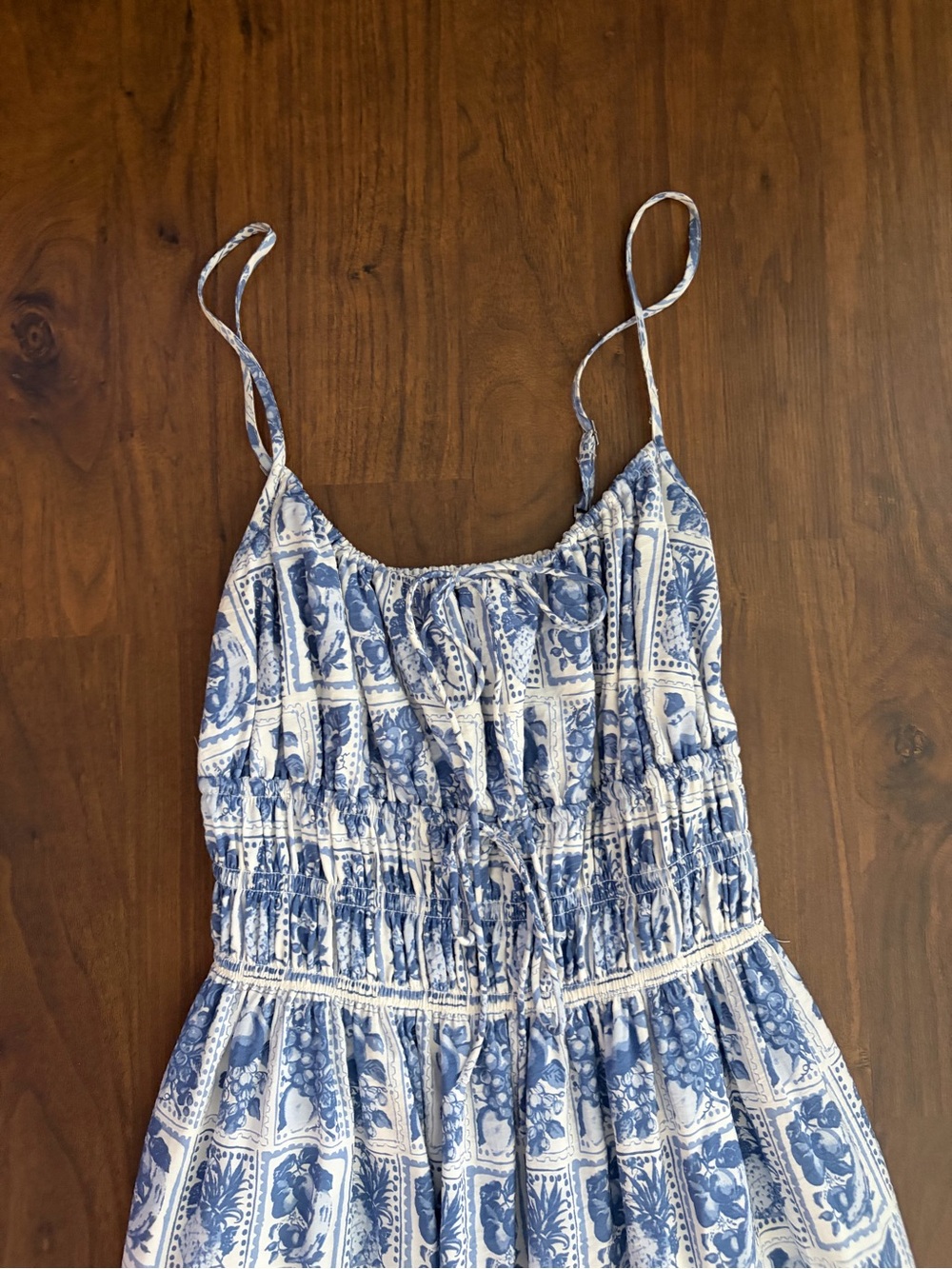 Abercrombie & Fitch Blue and White Printed Maxi Dress - Picture 2 of 4